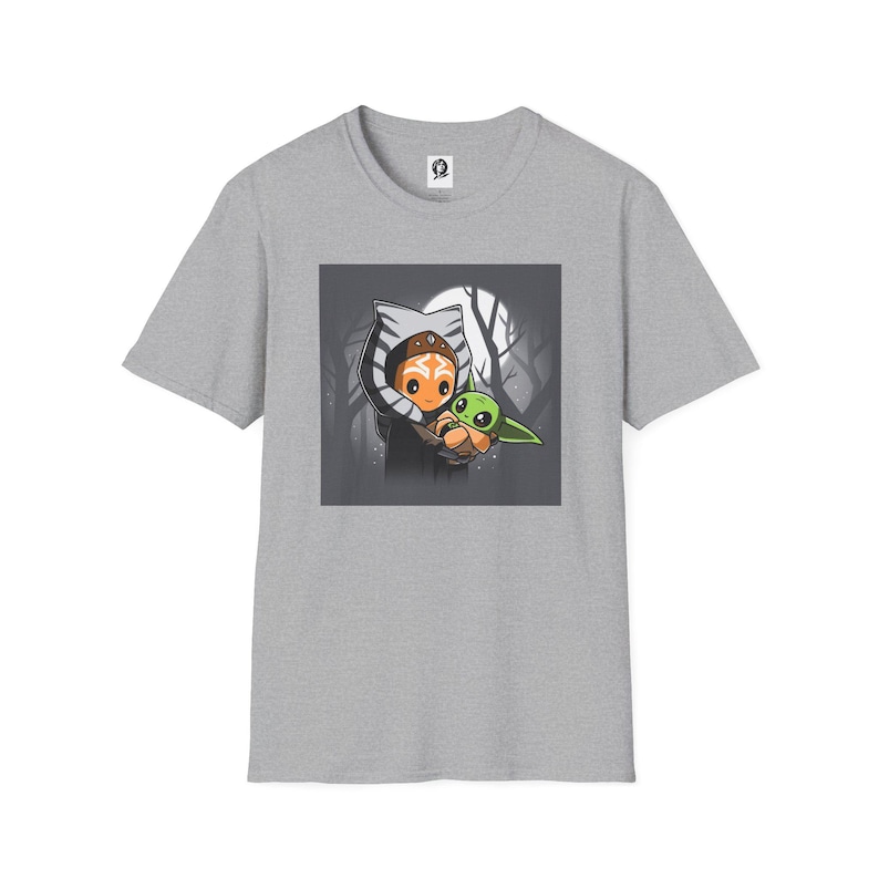 Ahsoka and Grogu - Premium Fan Art Adult T-Shirt Perfect for Star Wars Fans, Gifts Idea, Geeky Apparel, Casual Wear