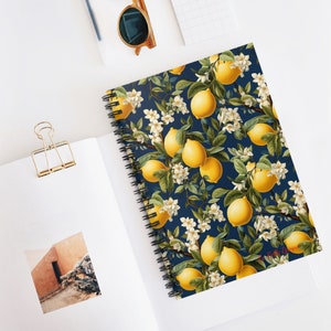 Spiral Notebook - Ruled Line - Italian Lemons - Perfect for College Students - Gift