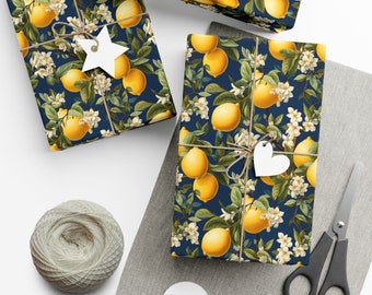 Gift Wrap Papers - Italian Lemons - Vintage Style - Christmas, Holiday, Birthday, Gift Wrapping