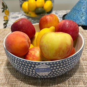 Authentic Portuguese Blue Fruit Bowl 9.5&quot; Wide - Luxury Ceramic