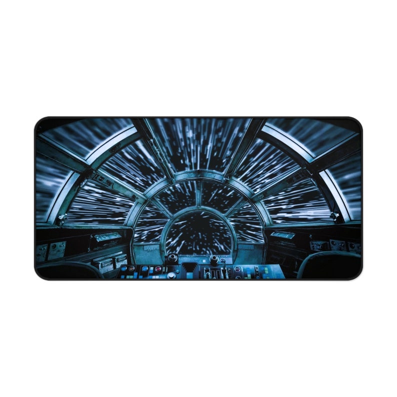 Star Wars Desk Mat - Premium Neoprene with Anti Slip Backing and Hemmed Edges - Millennium Falcon