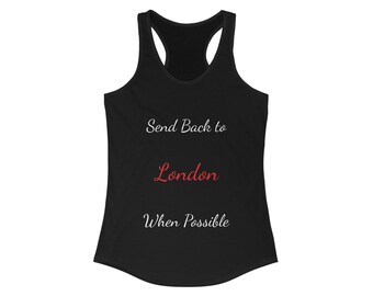 London Racerback Tank Top: Lekka mieszanka bawełny, odzież sportowa