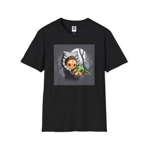 Ahsoka and Grogu - Premium Fan Art Adult T-Shirt Perfect for Star Wars Fans, Gifts Idea, Geeky Apparel, Casual Wear