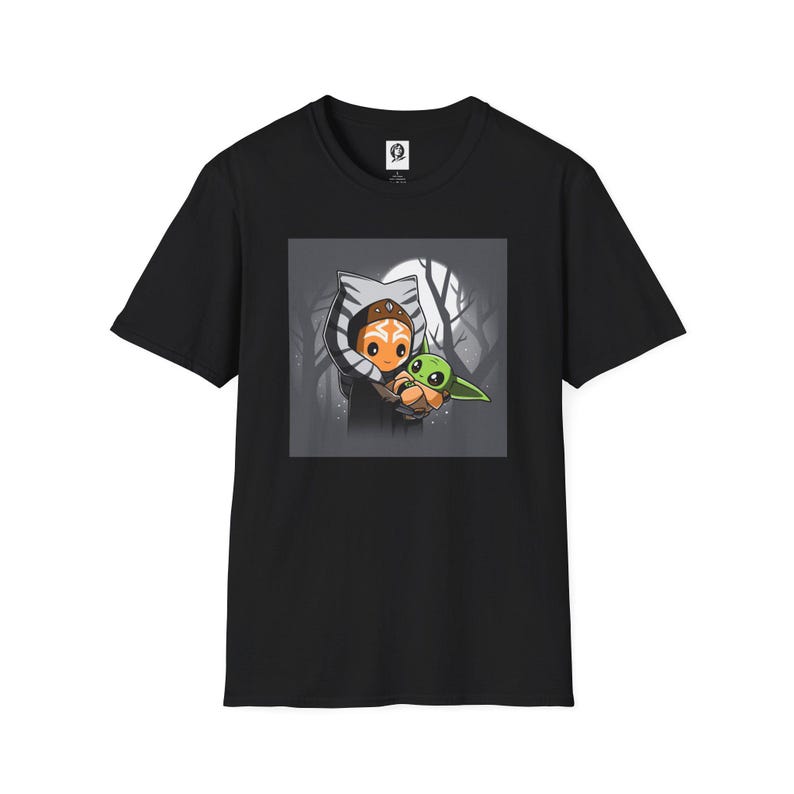 Ahsoka and Grogu - Premium Fan Art Adult T-Shirt Perfect for Star Wars Fans, Gifts Idea, Geeky Apparel, Casual Wear