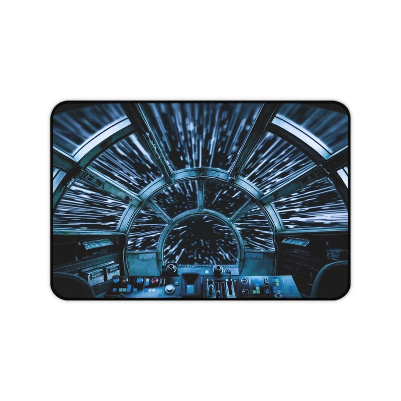 Star Wars Desk Mat - Premium Neoprene with Anti Slip Backing and Hemmed Edges - Millennium Falcon