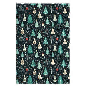 Christmas Trees and Ornaments Wrapping Paper  - Vintage Style - Christmas, Holiday, Birthday, Gift Wrapping
