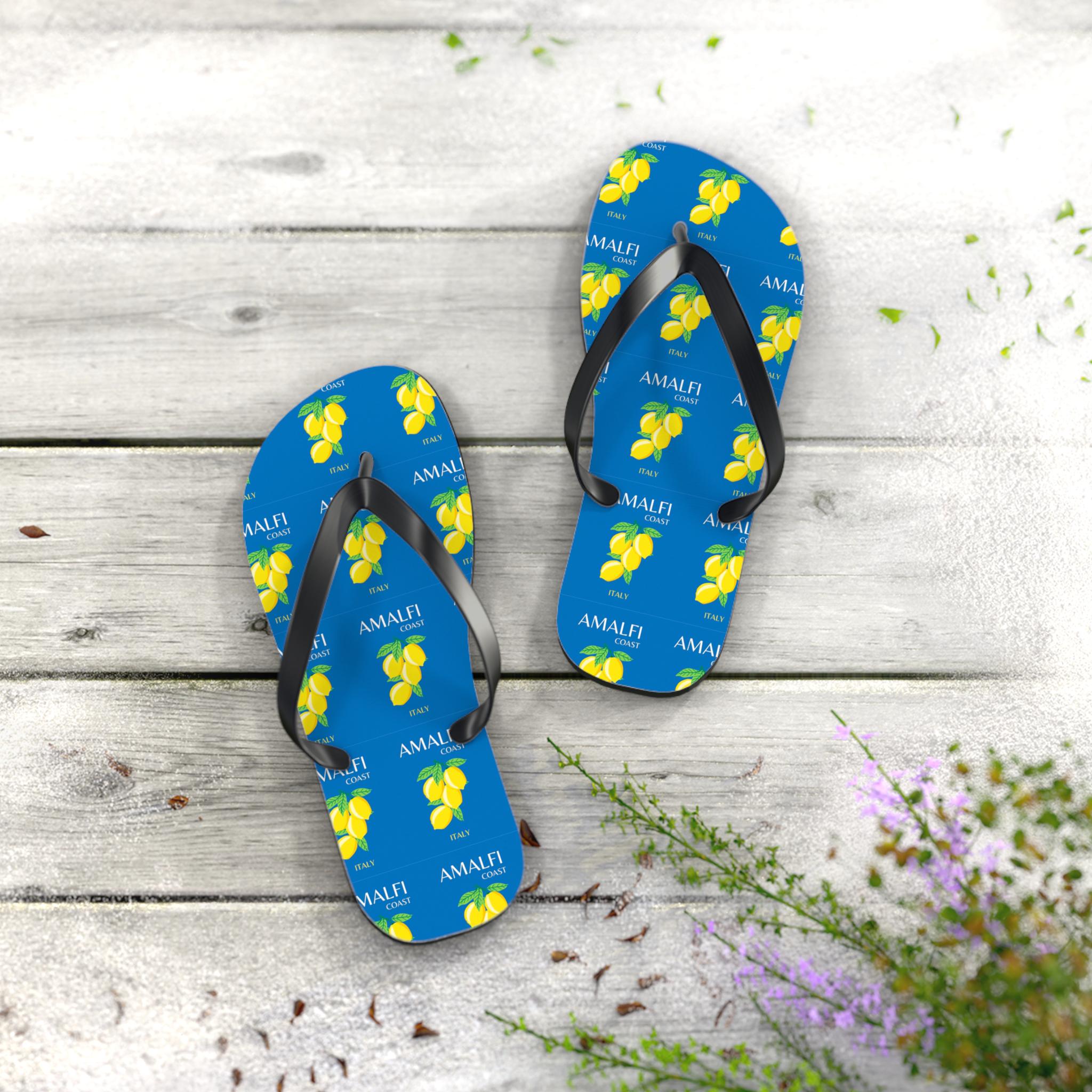 Premium Flip Flops - Soft Polyester and EVA Sole with Slip - Resistant Bottom with European Designs - Amalfi Coast