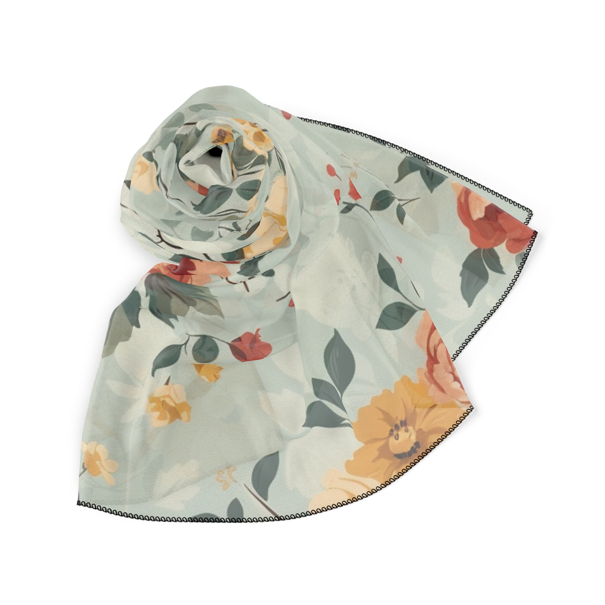 Foulard Voile Fleuri – Multicouleur, été, Neuf Sans étiquette !