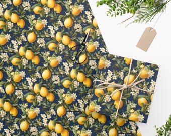 Italian Lemons Wrapping Paper - Vintage Style - Christmas, Holiday, Birthday, Gift Wrapping