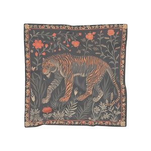 European Quiet Luxury Scarf: Premium Voile or Chiffon, Vibrant Colors for Neck or Head Covering - Bengal Tiger