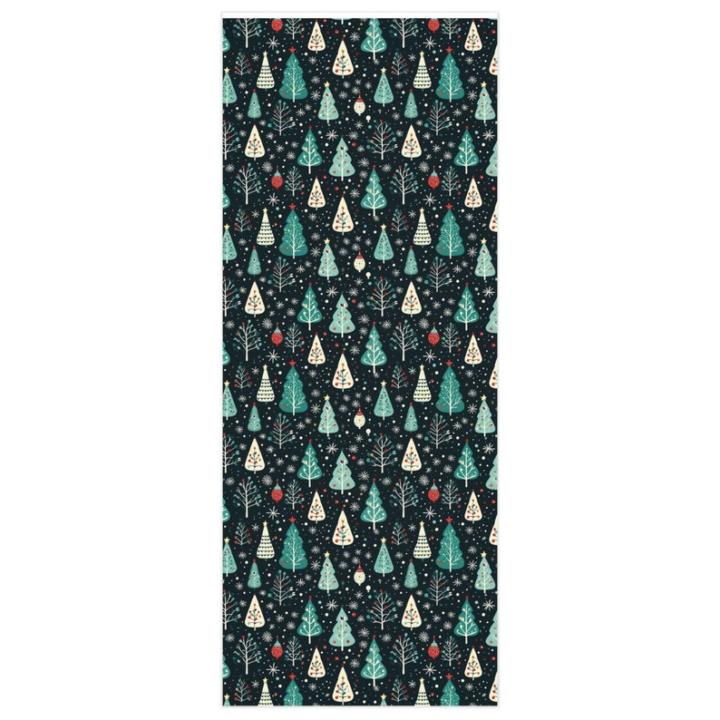 Christmas Trees and Ornaments Wrapping Paper  - Vintage Style - Christmas, Holiday, Birthday, Gift Wrapping