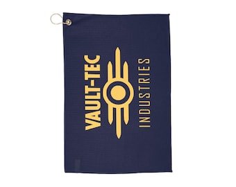 Fallout Golf Towel, Vault Tec Golf Towel, Wasteland Golf Towel, Vault Dweller Golf Towel, Brotherhood of Steel Golf Towel - Vault Tec