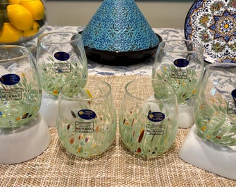 SET Nuova Cristalleria Arzanese Murano-style Wine Glass Set