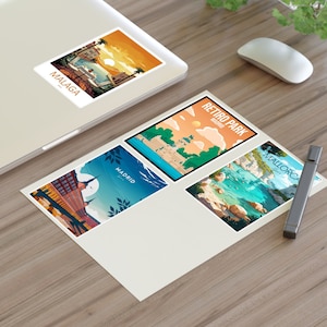 Set elegante vinylstickers stadsbeeld - Premium waterbestendige stickers (4 stuks) - Spanje