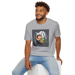 Ahsoka and Grogu - Premium Fan Art Adult T-Shirt Perfect for Star Wars Fans, Gifts Idea, Geeky Apparel, Casual Wear