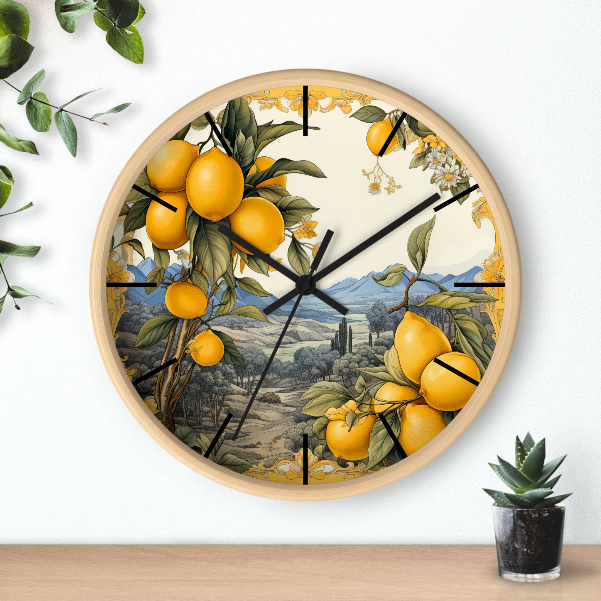 いすゞ アートクロック　117クーペ パネル壁掛け時計 ART CLOCK European Lemons Wall Clock: Silent, Non-ticking Timepiece - Etsy