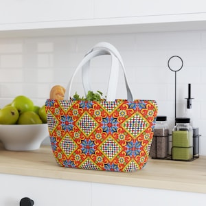 Bolsa de almuerzo de neopreno suave al tacto: bolsa aislante, elegante y reutilizable para el trabajo o la escuela, liviana, duradera y espaciosa.