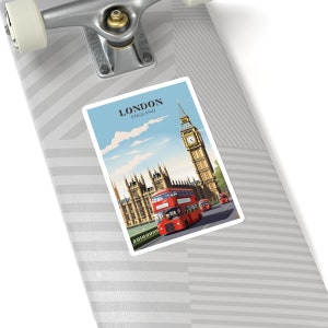Stickers Europees stadsgezicht Kiss-Cut - duurzaam vinyl met glanzende afwerking - Londen, Engeland