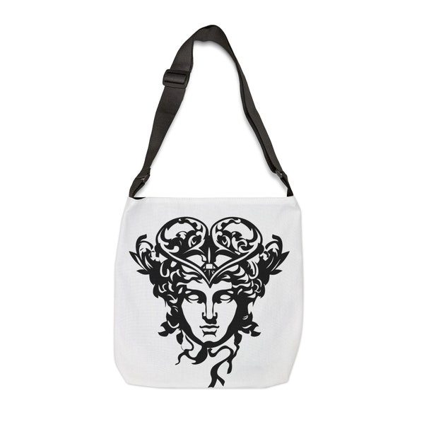 European Chic - Adjustable Tote Bag with Inner Zip Pockets - Medusa