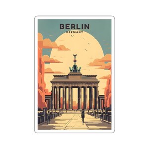 Europäische Stadtansicht Kiss-Cut Aufkleber - langlebiges Vinyl mit glänzender Oberfläche - Berlin Deutschland