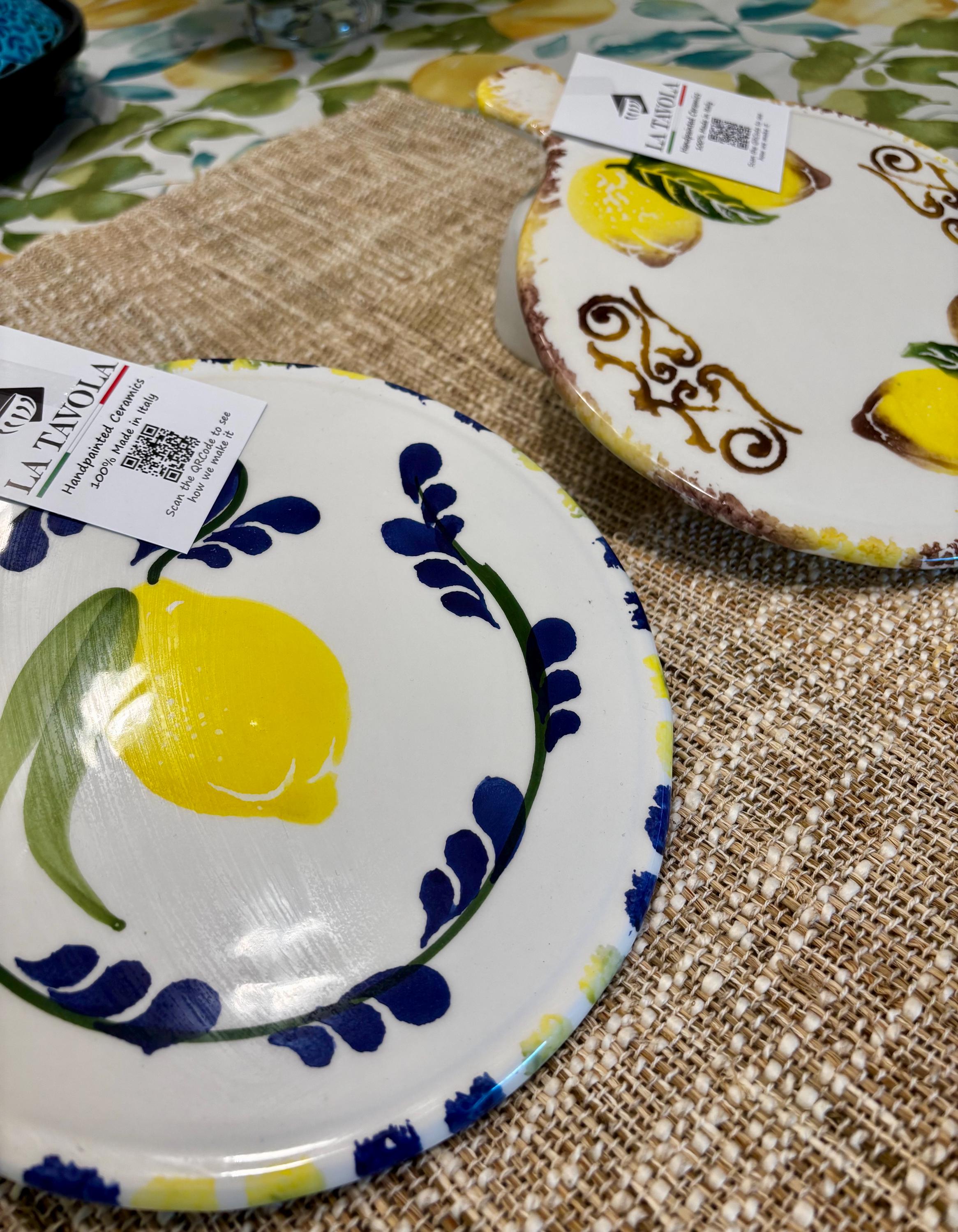 Authentic Italian Lemons and Leaves Ceramic 8.5