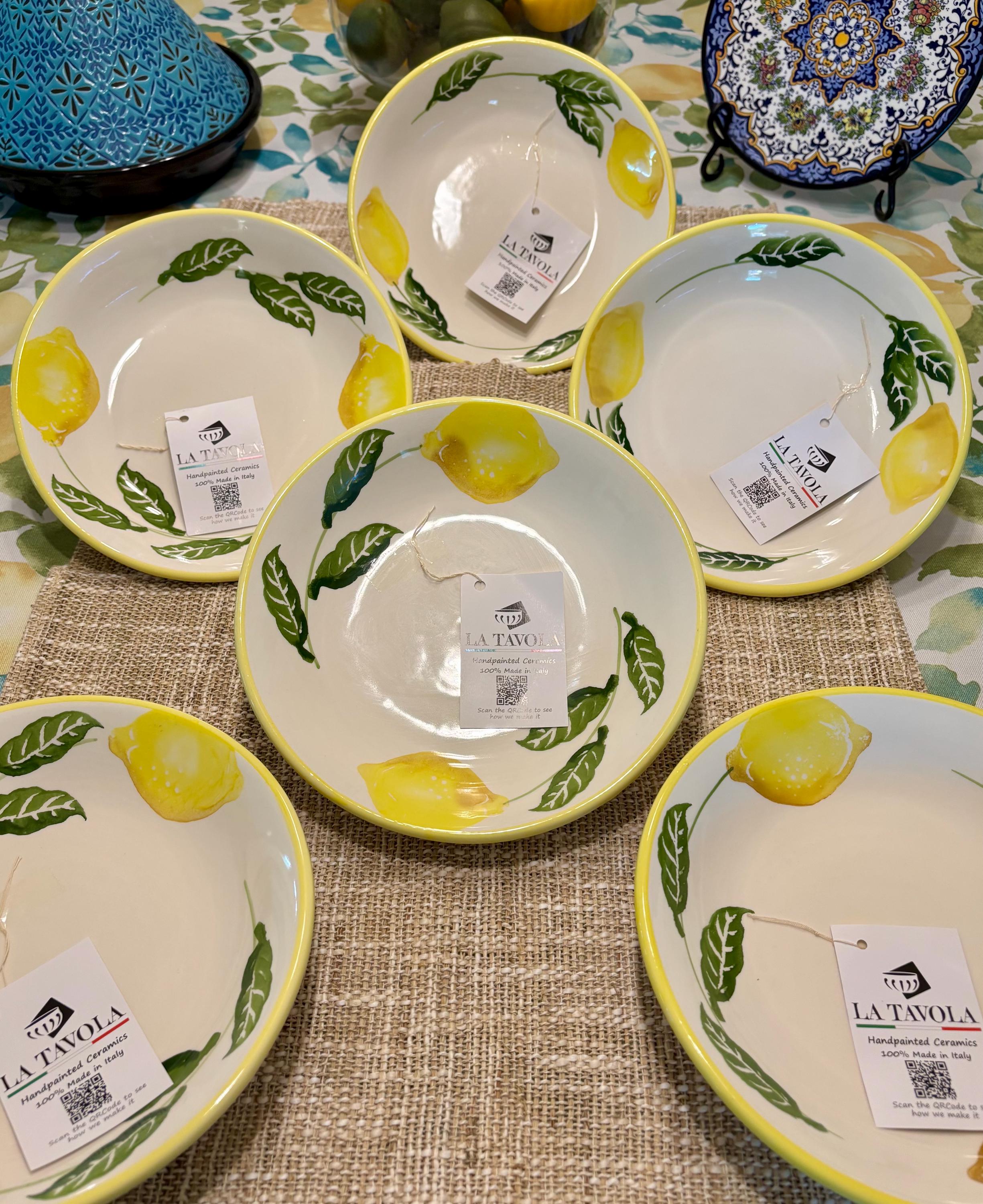 SET Authentic Italian Lemons and Leaves Ceramic 9