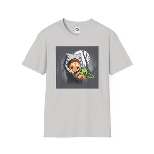 Ahsoka and Grogu - Premium Fan Art Adult T-Shirt Perfect for Star Wars Fans, Gifts Idea, Geeky Apparel, Casual Wear