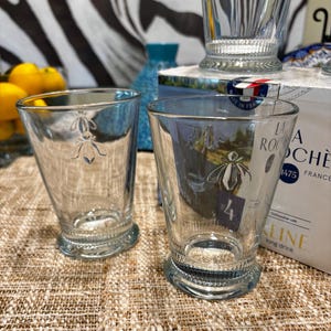 Ensemble de verres Reine Bee La Rochere – Verres français élégants avec motif Abeille napoléonien emblématique (Ensemble de 4)