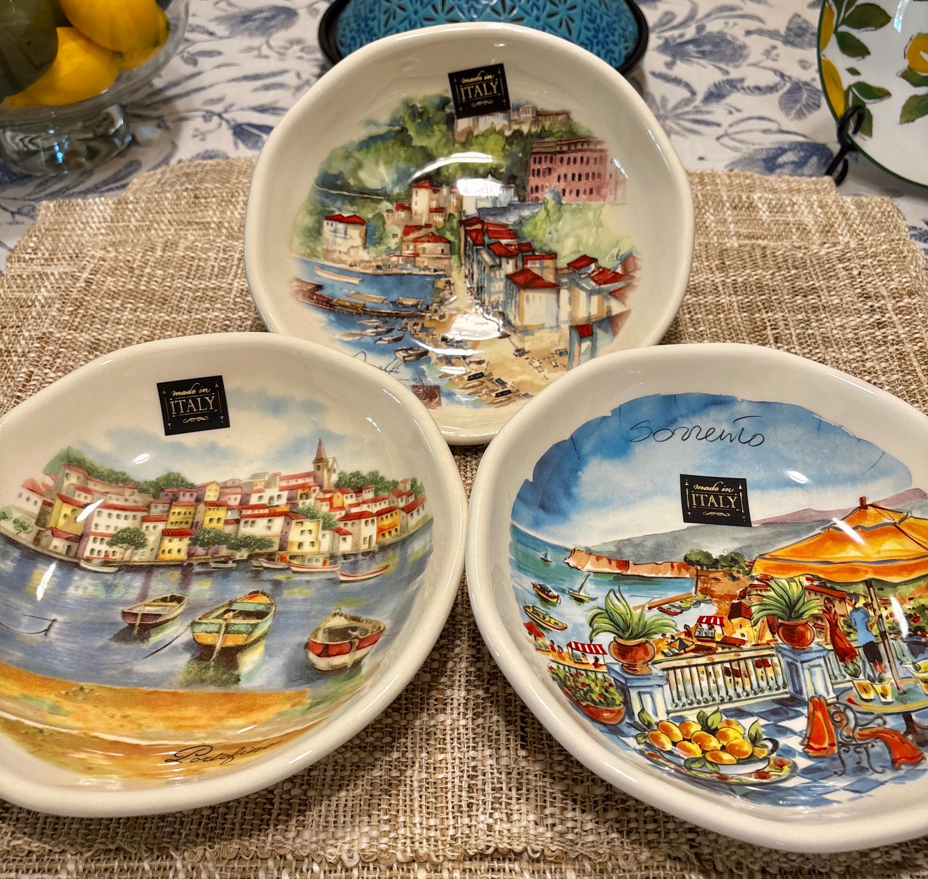 SET Authentic Italian Amalfi, Portofino, or Sorento Coast Ceramic