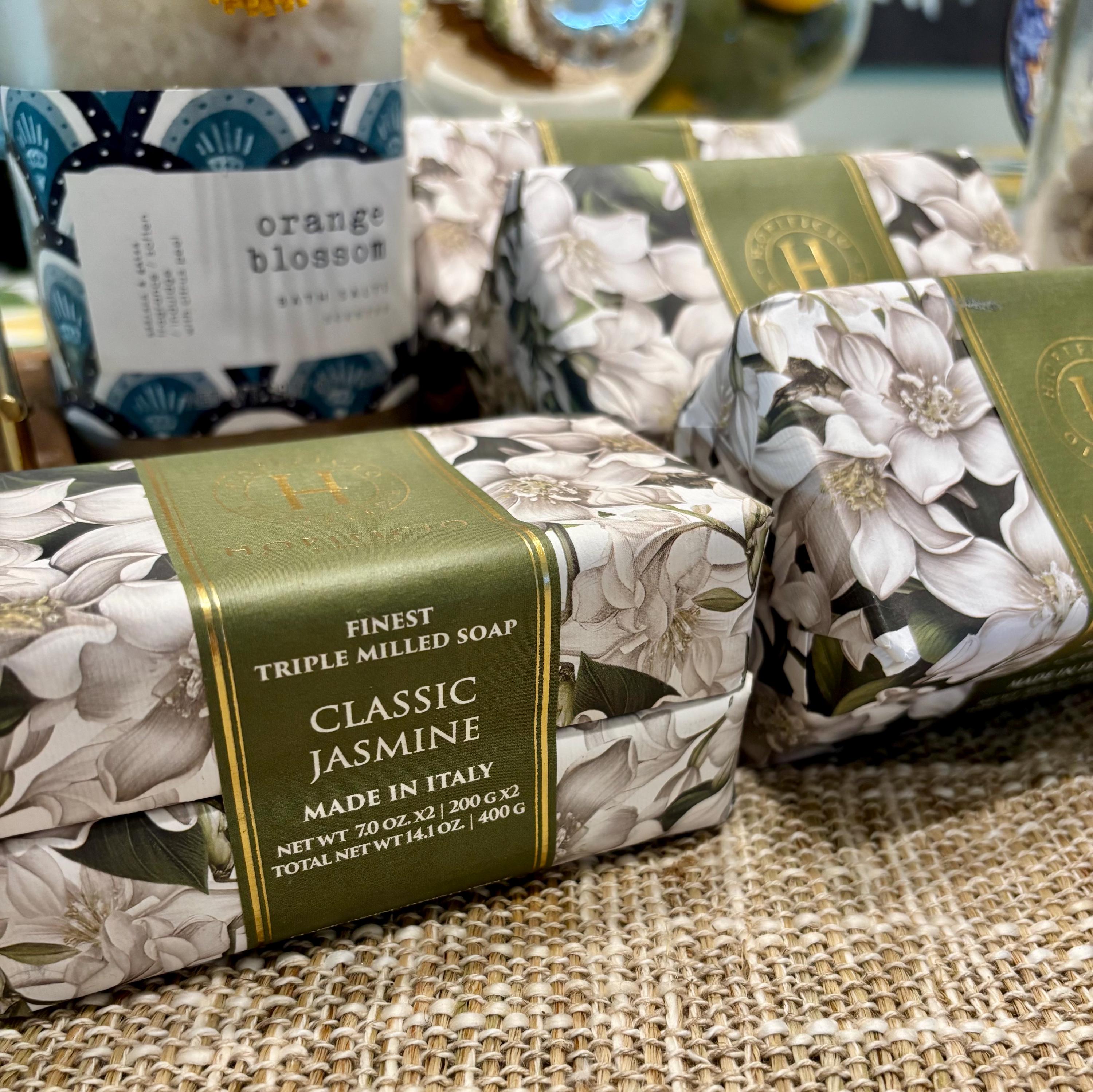 Mediterranean Style Italian Jasmine Soap, Triple-milled 2-bar Set