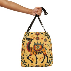 European Chic - Sac fourre-tout réglable avec poches intérieures zippées - Camel du Sahara