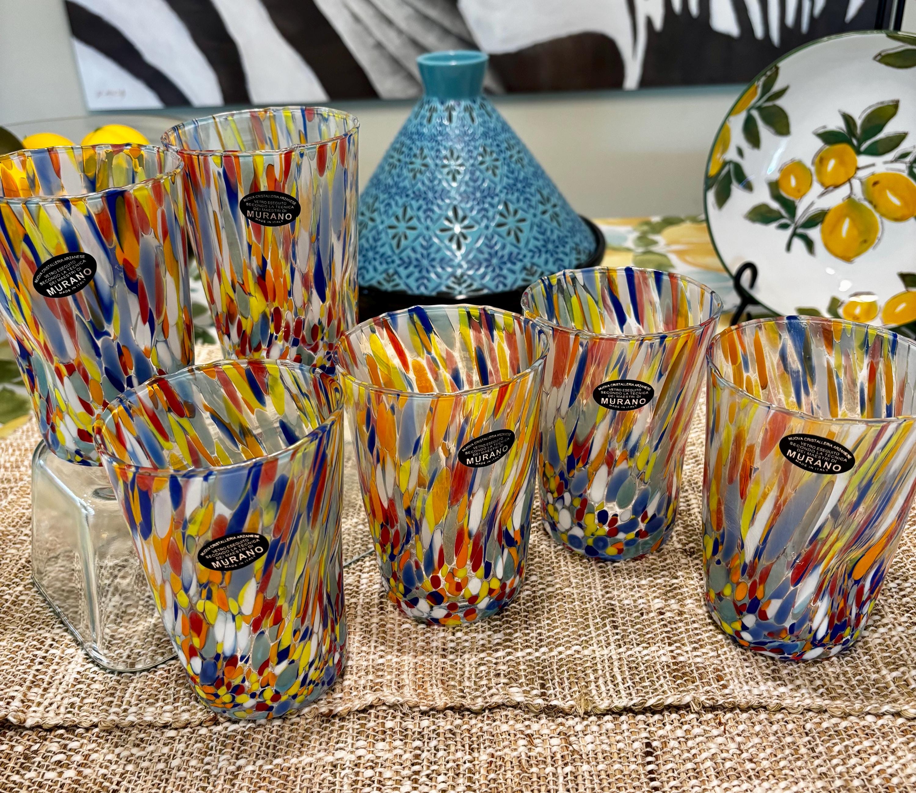 SET Nuova Cristalleria Arzanese Murano-style Wine Glass Set