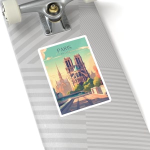 Stickers Europees stadsgezicht Kiss-Cut - duurzaam vinyl met glanzende afwerking - Parijs, Frankrijk