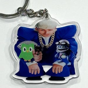 Joost Klein Keychain ft Crazyfrog & the Duolingo bird
