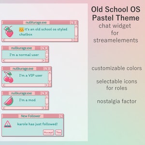Old School Computer Pastel Themed Chat Widget for StreamElements | Twitch (Customizable)