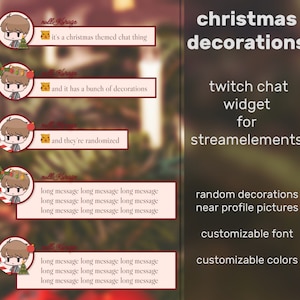 Kerstversiering Chat Widget voor StreamElements | Twitch (aanpasbaar)