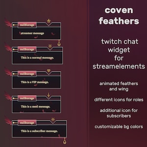 Coven Feathers Chat Widget for StreamElements | Twitch (Customizable)