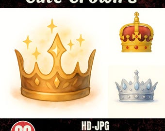 20 Watercolor Crowns Cliparts - JPG Images | Royale Crowns Cliparts | HD-JPGs I DIY Card-Calendar-Scrapbooking I Commercial | Download
