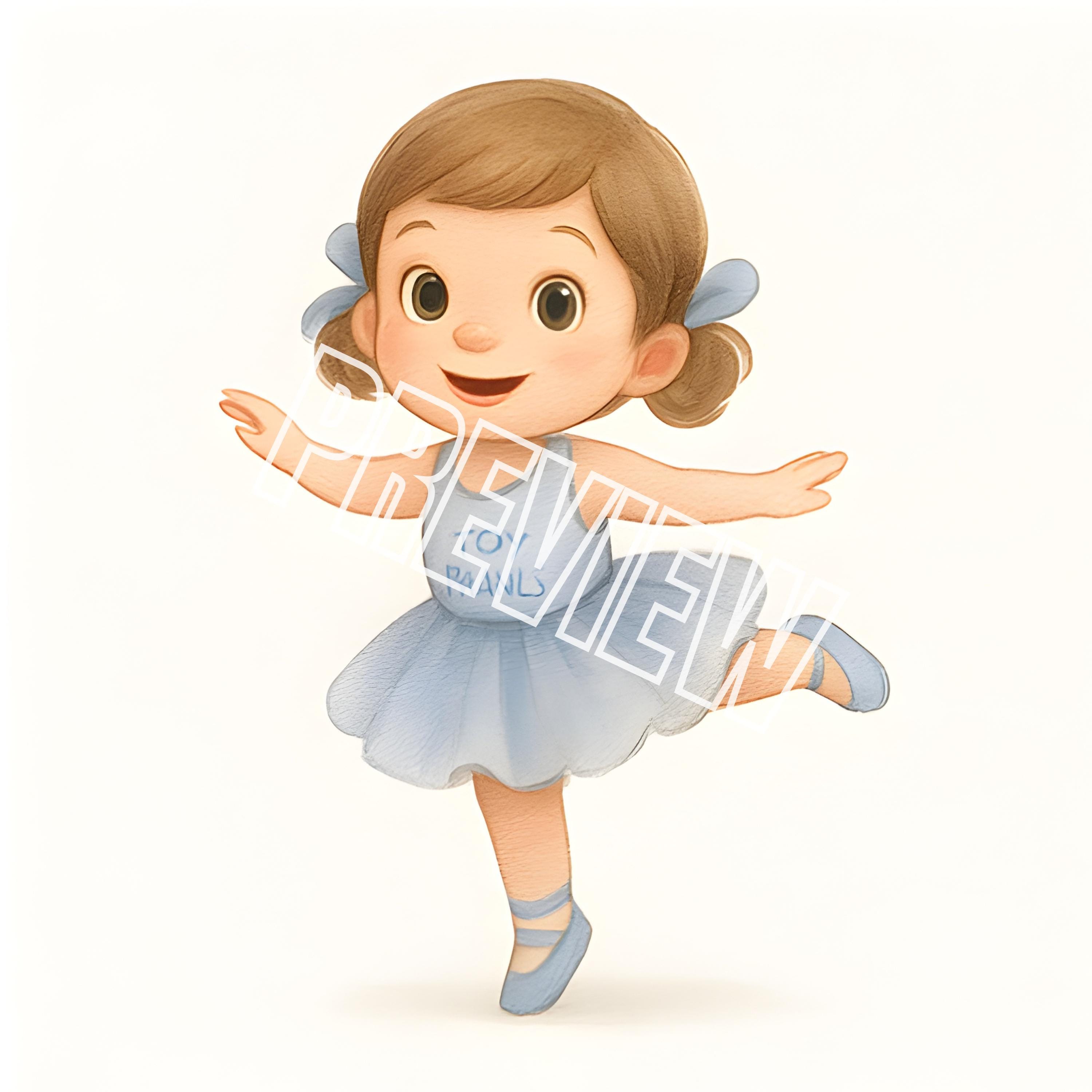 20 Ballerina Cliparts – Cute Ballerina Girl Watercolor Images – JPG Set ...