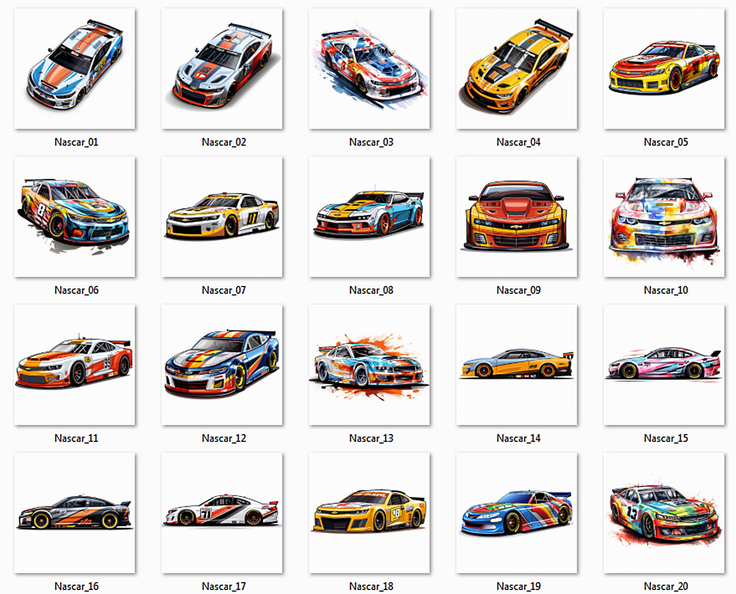 20 PNG Nascar Racing Car Clipart Bundle Vol.1, Stock Car Motorsport ...