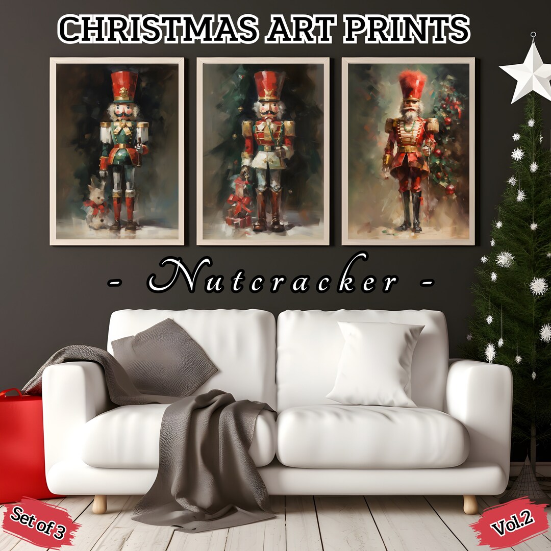 Nutcracker Wall Art Set 2 Set of 3 Printable Christmas Etsy