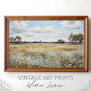 Wildflowers Set #1, Printable Nature Flowers Landscape Painting, Vintage Art Print,Poster Wall Art Canvas,Meadow Summer Nature,Instant Download