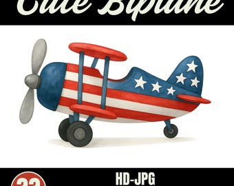 Pacote de Cliparts de Aviões Biplanos Fofos – 33 Ilustrações de Aviões em Aquarela | Conjunto de Clip Art em JPG | Aviões com Hélice em Aquarela | Baixar
