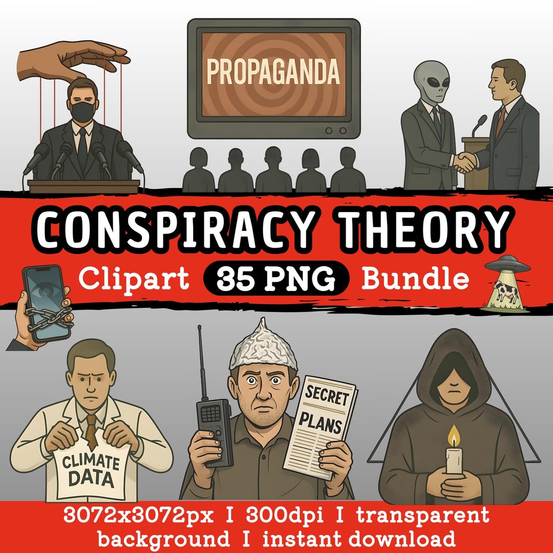 35 Conspiracy Theory Cliparts - PNG Illustrations | Digital Humor ...