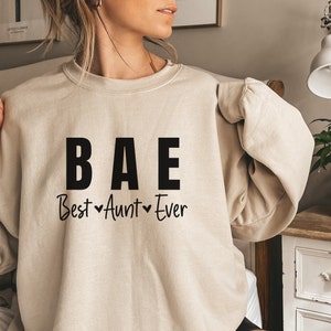 BAE Tante Sweatshirt, Cadeau d’anniversaire des tantes, Idée cadeau pour tante, Sweat-shirt personnalisé pour tante, Cadeau de la fête des Mères, Cadeau pour la nouvelle tante, Cadeau, Tante