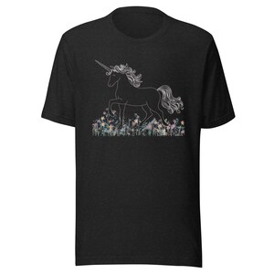 Enchanting Unicorn Unisex t-shirt - Magical, Flowers, Peace, Serenity