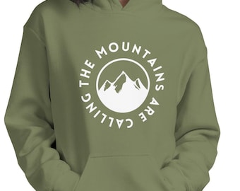 Sudadera con capucha "Mountains Are Calling", sudadera de senderismo, regalo para excursionistas.