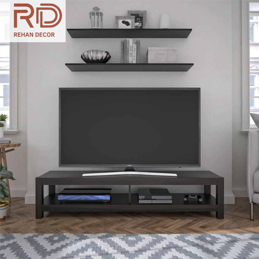 Parsons TV Stand for Tvs up to 65 Espresso Center Table Etsy