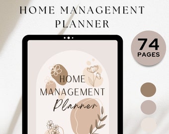 Home Management Planner | ADHD Planner | Digital and Printable Planner | Boho Planner | Neutral Planner | Goodnotes, iPad