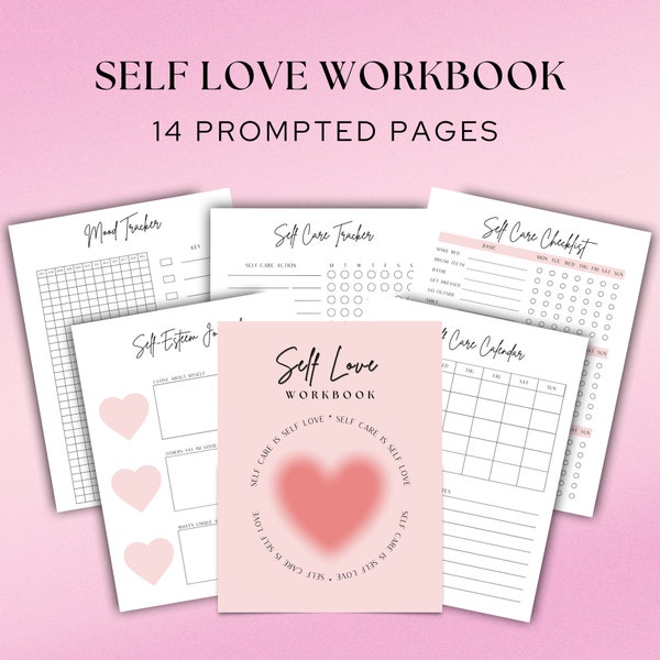 Self Love Workbook - Digital and Printable | Self Love Journal, Self Care Planner, Workbook Template, Self Love Club, Goodnotes, iPad